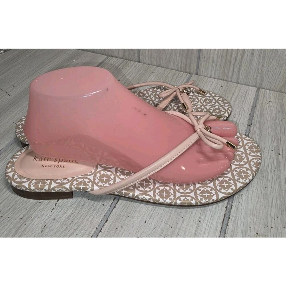 Kate Spade Mistic Leather Thong Sandals US 9M Pink Flip Flops New Summer Beachy - Picture 2 of 6